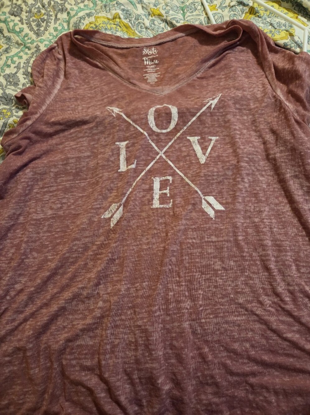 Womens' Mauve Graphic 'Love' Short Sleeve Tee